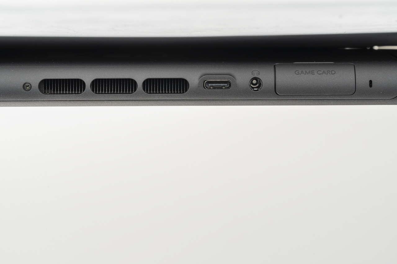 Top edge of the Nintendo Switch 2, showing the game-card slot and ports.